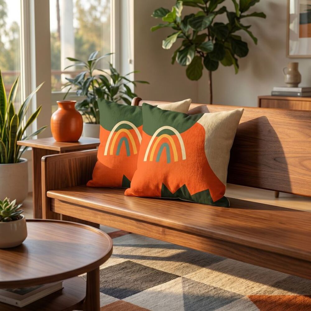 2pcs Linen Throw Pillow Cover Contemporary Decorative Pillow Cover 18 x 18 Inch